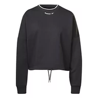 Bluzy damskie - Reebok Damska bluza polarowa z okrągłym dekoltem, czarna, 2XL, Czarny, XXL - miniaturka - grafika 1