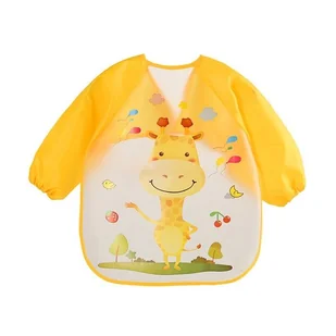 Śliniaczek Z Rękawami Do Jedzenia, Malowania Do Brudnej Zabawy  Żyrafa - Śliniaki i fartuszki - miniaturka - grafika 1