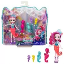 Enchantimals Rodzina Wielopak Koniki morskie Sedda Seahorse Lalka + figurki HCF73 HCF73 - Lalki dla dziewczynek - miniaturka - grafika 1