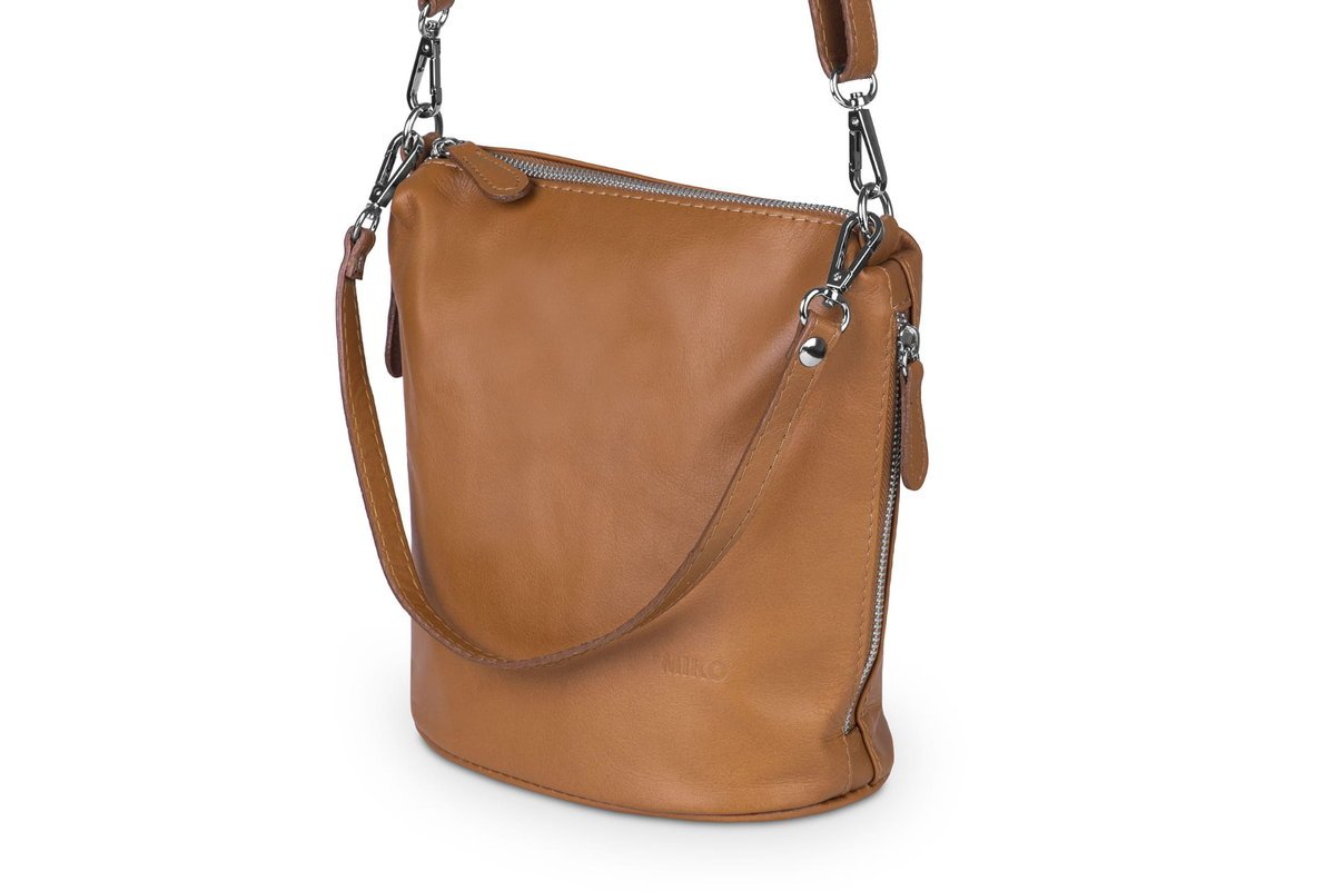 Torebka Listonoszka Skórzana Vera Pelle Miko Ruda