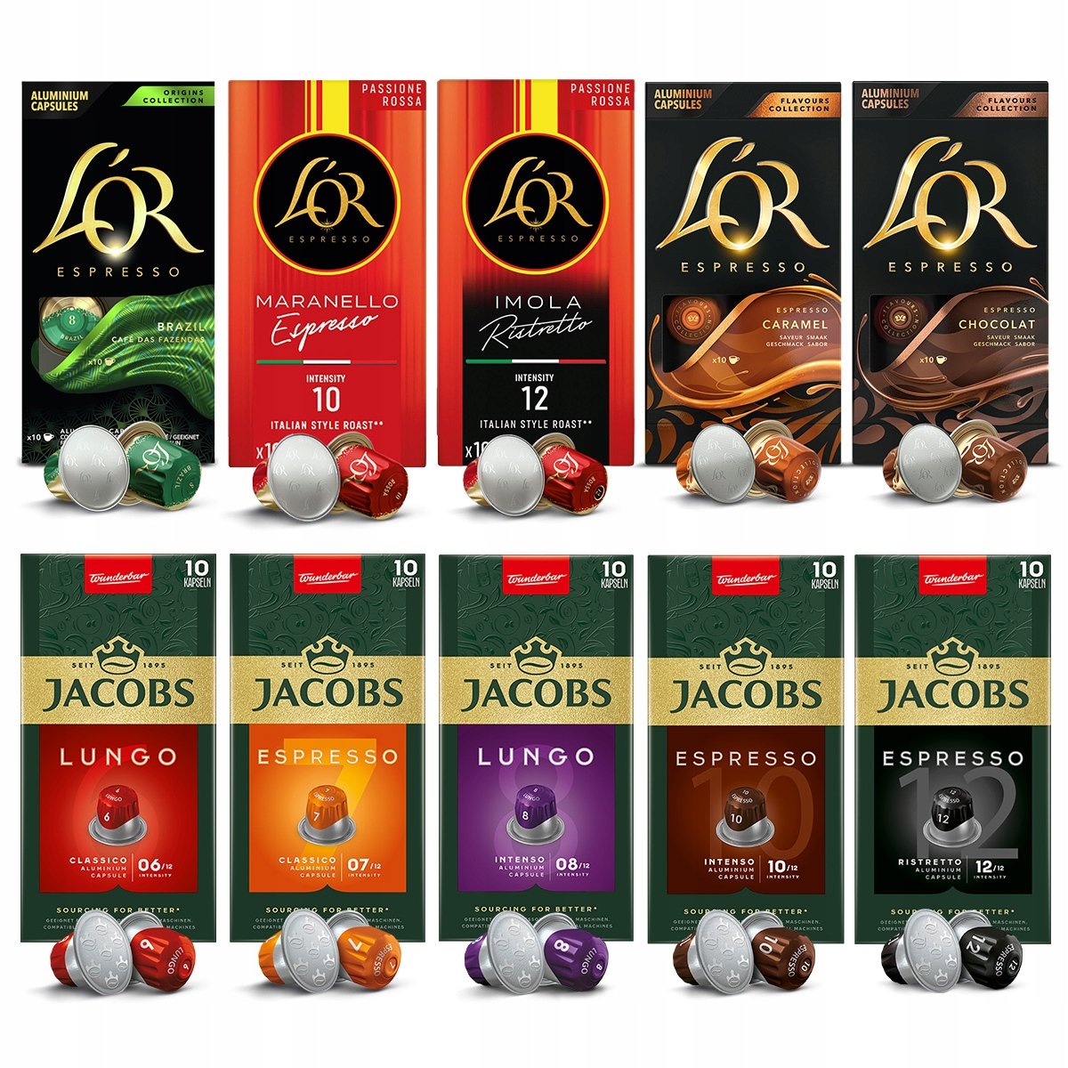 Kapsułki Jacobs L'or do Nespresso(r)* 100 szt mix smaków, 90+10 Gratis!