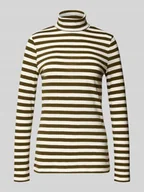 Bluzki damskie - Bluzka z długim rękawem o kroju slim z czystej bawełny - miniaturka - grafika 1