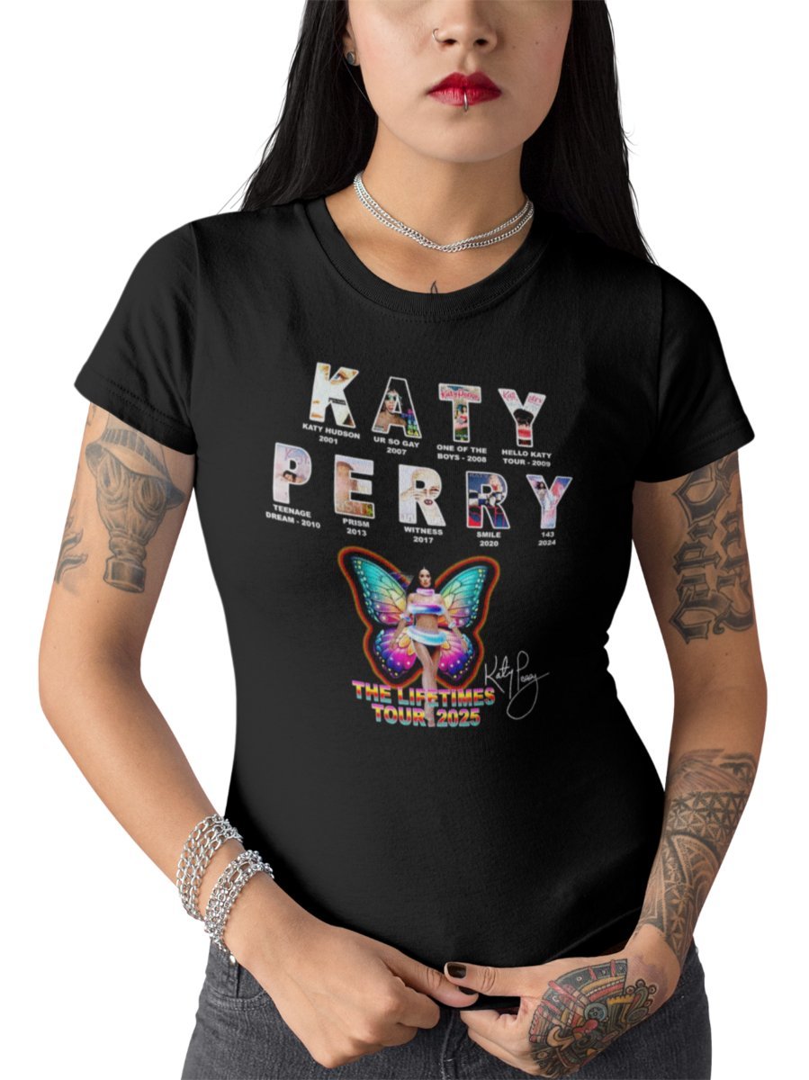 KATY PERRY KOSZULKA DAMSKA Z NADRUKIEM The Lifetime Tour 2025 koncert XS