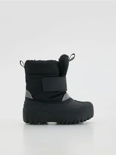 Reserved - Śniegowce na rzepy - czarny - Buciki dla niemowląt - miniaturka - grafika 1