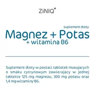 Stawy, mięśnie, kości - TITLIS SPÓŁKA Z OGRANICZONĄ ODPOWIEDZIALNOŚCIĄ ZINIQ Magnez + Potas + Witamina B6 20 tabletek musujących - miniaturka - grafika 1