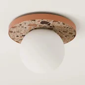 Lampy sufitowe - Kulista lampa sufitowa LEGRA 31408115 kulista lastriko IP44 brązowa biała - miniaturka - grafika 1