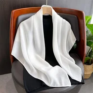 Inne - TEMU 35,4-calowy Minimalistyczny Monochromatyczny Kwadratowy Szalik, Cienki, Oddychający Szal Z Bawełny Lnianej, Elegancki Styl Wiatroszczelna Opaska - miniaturka - grafika 1