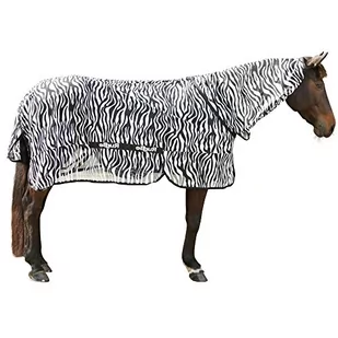 Kerbl RugBe Zebra koc na muchy i wypryski z częścią na szyi, 165 - Akcesoria do hodowli zwierząt - miniaturka - grafika 1