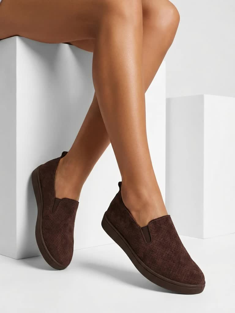 Ażurowe damskie półbuty slip on Qerte