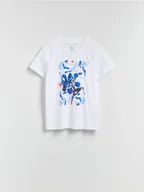 Koszulki i topy damskie - Reserved - T-shirt z nadrukiem - biały - miniaturka - grafika 1