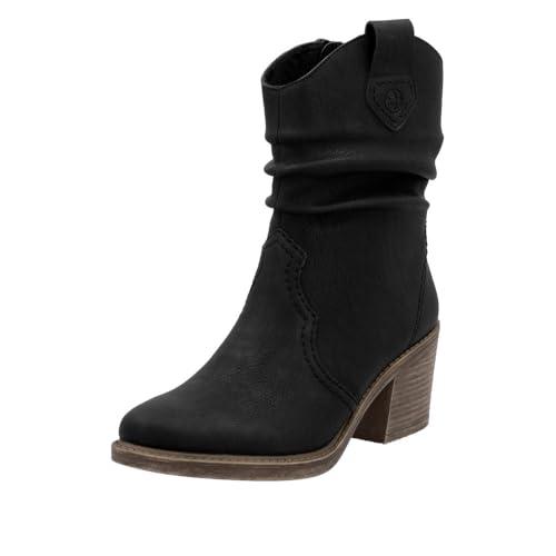 Rieker Damskie sztyblety Y1284, czarne, rozmiar 37 EU, czarny, 37 EU