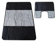 Dywaniki łazienkowe - Elegancki czarny zestaw chodników do łazienki N7-P68 - miniaturka - grafika 1