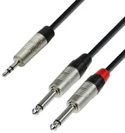 Akcesoria do nagłośnienia - Adam Hall adam hall 4 Star Series rean instrument przewód (2 X 3,5 MM wtyczka mini jack 2 X 6,3 MM JACK Mono) 3 m K4YWPP0300 - miniaturka - grafika 1