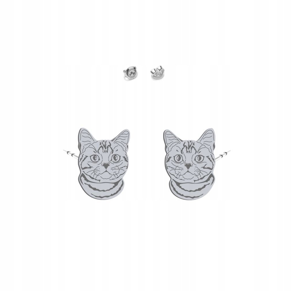 Kolczyki Srebrne Kot Amerykański Krótkowłosy 925 Biżuteria DEDYKACJA