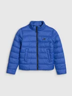 Kurtki i kamizelki sportowe męskie - 4F Kurtka puchowa z wypełnieniem syntetycznym chłopięca - niebieska 122 (6-7 lat) - miniaturka - grafika 1