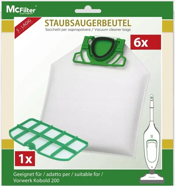 6x Worek Do Vorwerk Kobold Vk200 + Filtr Silnika