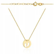 Naszyjniki - Złoty naszyjnik celebrytka stópki stópki dziecięce pr.585 - miniaturka - grafika 1