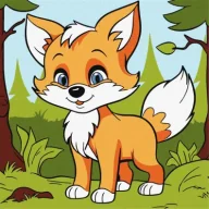 Malowanie po numerach - Ideyka Malowanie po numerach - Puszysty lis Kids 25x25cm - miniaturka - grafika 1