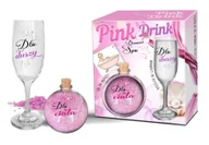 Kieliszki - PINK DRINK- Zestaw - kieliszek do szampana i kula z solą do kąpieli -  Dla duszy. Dla ciała. - miniaturka - grafika 1