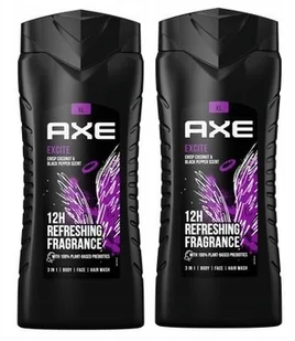 Axe, Excite, Żel pod prysznic, 2x400ml - Żele pod prysznic dla mężczyzn - miniaturka - grafika 1