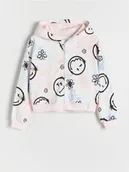 Bluzy dla dziewczynek - Reserved - Bawełniana bluza SmileyWorld® z aplikacją - wielobarwny - miniaturka - grafika 1