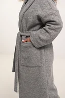Płaszcze damskie - Wełniany płaszcz szary - miniaturka - grafika 1