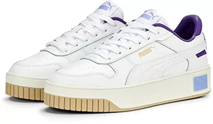 PUMA Damskie trampki uliczne Carina, Puma biała biała elektro fioletowa matowa kość słoniowa, 42.5 EU - Trampki damskie - miniaturka - grafika 1