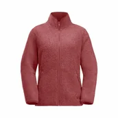 Kurtki damskie - Damski ciepły polar Jack Wolfskin HIGH CURL JACKET W red coral - XS - miniaturka - grafika 1