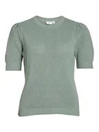 Koszulki i topy damskie - VIDALO O-Neck S/S Knit TOP/SU - NOOS, Green Milieu, XS - miniaturka - grafika 1