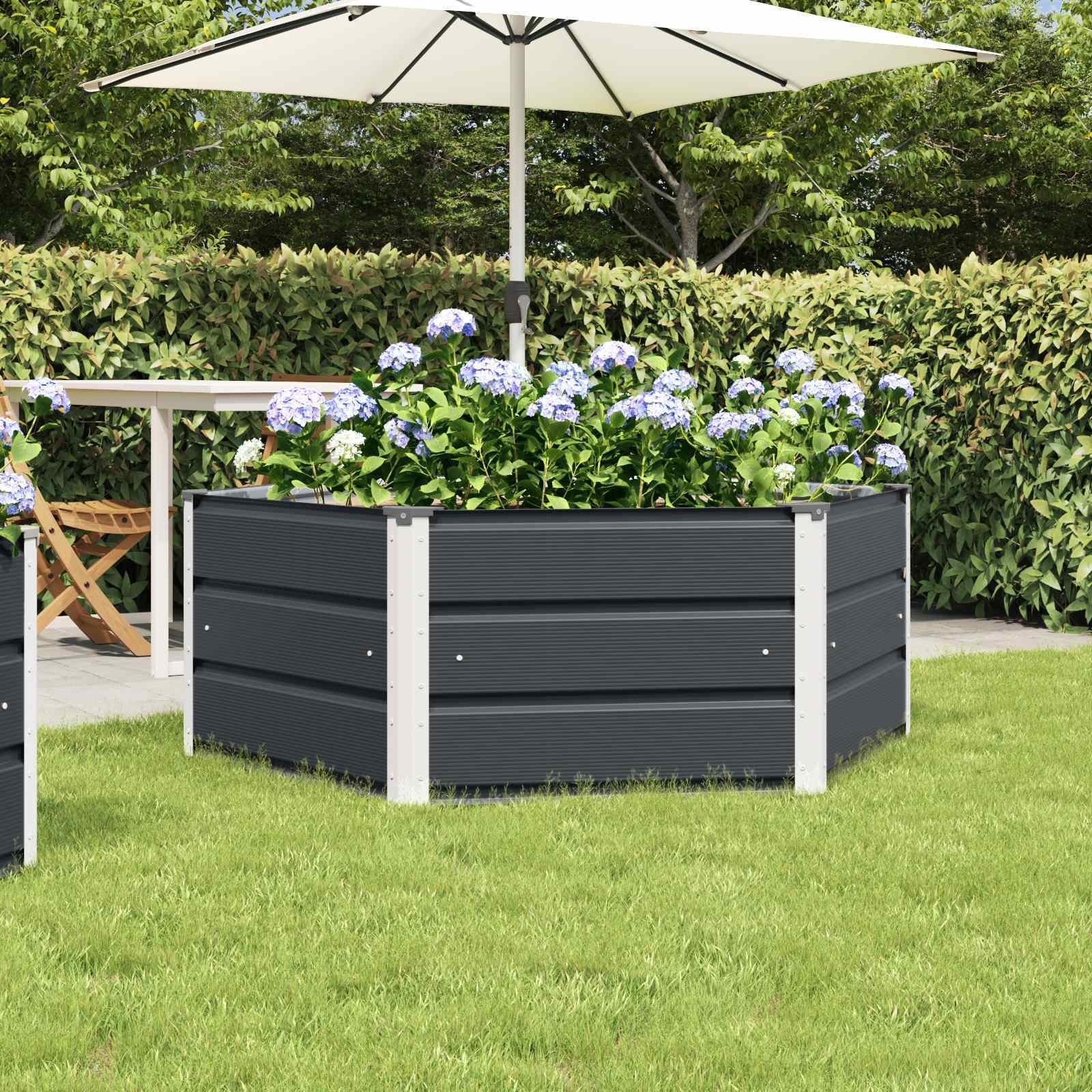 vidaXL Donica Antracyt 129 x 129 x 45 cm Stal