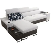 Narożniki - Narożnik MELODIO I MINI Funkcja spania, pojemnik, regulowane zagłówki, barek, USB Kolor do wyboru - miniaturka - grafika 1