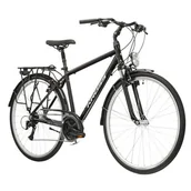 Rowery - Rower trekkingowy KROSS Explorer 2.0 M19 28 cali męski Czarno-srebrny - miniaturka - grafika 1