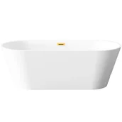 Wanny - Wanna wolnostojąca 170 x 80 cm LIMNOS, z syfonem ZŁOTY - miniaturka - grafika 1