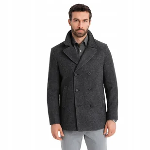 Krótki dwurzędowy męski płaszcz wełna grafitowy V1 OM-COWC-0115 XXL - Płaszcze męskie Krótki dwurzędowy męski płaszcz wełna grafitowy V1 OM-COWC-0115 XXL - Płaszcze męskie - miniaturka - grafika 1