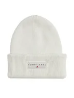 Czapki damskie - Tommy Jeans Czapka Tjw Linear Beanie AW0AW17913 Biały - miniaturka - grafika 1