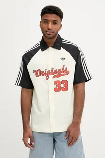 adidas Originals koszula Winter Shooter męska kolor beżowy relaxed JM0514 - Koszule męskie - miniaturka - grafika 1