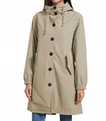 Kurtki damskie - KURTKA JESIENNA PRZECIWDESZCZOWA M 38 beżowa z kapturem parka damska - miniaturka - grafika 1