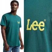 Koszulki męskie - Lee CAMP TEE Evergreen LUŹNY ZIELONY BAWEŁNIANY T-SHIRT KOSZULKA NADRUK M - miniaturka - grafika 1