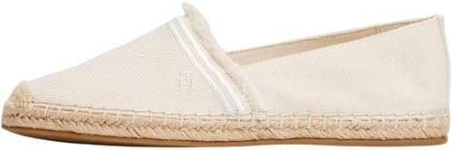 Tommy Hilfiger Damskie frędzle płótno zamknięte Espadryle Fw0fw08881, Beżowy muślin, 42 EU