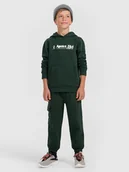 Spodnie i spodenki dla chłopców - 4F Spodnie dresowe joggery chłopięce - zielone 164 (13-14 lat) - miniaturka - grafika 1