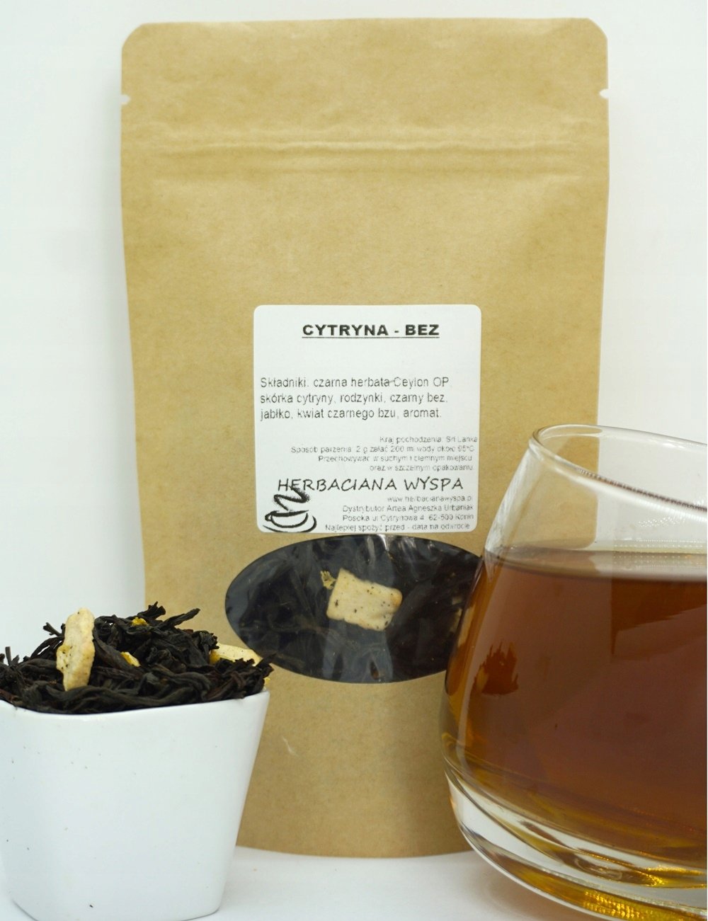 Cytryna Bez 1 kg herbata czarna Ceylon z dodatkami Orzeźwiająca