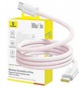 Kable USB - Kabel Baseus Dynamic 4 Pro 100W USB-C - USB-C 1m - różowy - miniaturka - grafika 1
