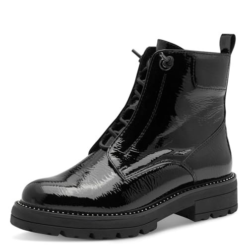 Marco Tozzi Damskie 2-25236-45 modne kozaki, czarne patent, 38 EU, ^, 38 EU