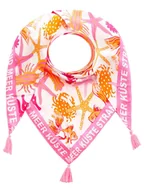 Apaszki i szaliki damskie - Zwillingsherz Chusta trójkątna w kolorze kremowo-jasnoróżowo-pomarańczowym - 200 x 90 cm - miniaturka - grafika 1