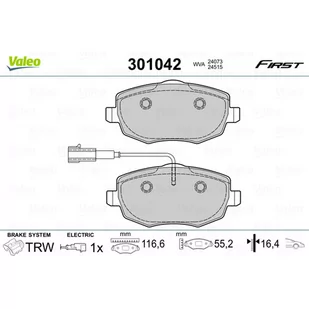 VALEO Zestaw klocków hamulcowych, hamulce tarczowe 301042 - Klocki hamulcowe - miniaturka - grafika 1