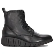 Botki damskie - Marco Tozzi Botki damskie ocieplane Black Comb czarne-38 - miniaturka - grafika 1