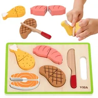 Zabawki AGD - VIGA Zestaw do Krojenia Mięsa - Realistyczna Zabawa w Kuchnię - miniaturka - grafika 1