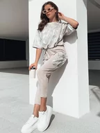 Dresy damskie - Komplet damski BIRWEKI beżowy Dstreet AY1048-M - miniaturka - grafika 1