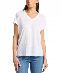 T-shirt Lee V NECK TEE 112360426 Bright White S - Koszulki i topy damskie - miniaturka - grafika 1
