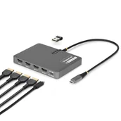 Stacje dokujące i replikatory portów - StarTech QUAD-USB-HDMI-ADAPT stacja dokująca Przewodowa USB 3.2 Gen 1 (3.1 Gen 1) Type-C Szary - miniaturka - grafika 1